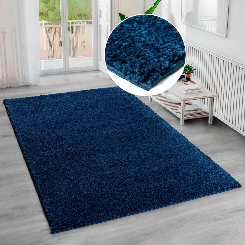 Covor pufos »Shaggy soft« potrivit pe podele incalzite, albastru 70x140 cm - LunaHome.ro