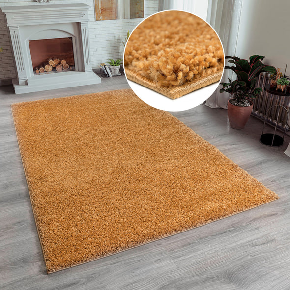 Covor pufos cu fire lungi Shaggy30 galben ocru 160x230 cm - LunaHome.ro