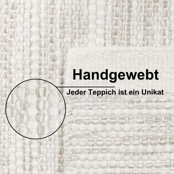 Covor reversibil din lână Woolydream tesut manual 80x250 cm