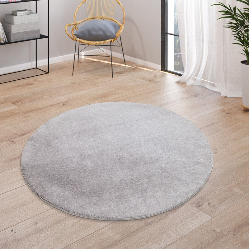 Covor rotund Cadiz Paco Home cu fire scurte gri 160 cm diametru - LunaHome.ro
