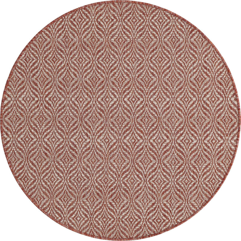 Covor rotund Croces potrivit si pentru exterior, roșu 122 cm - LunaHome.ro