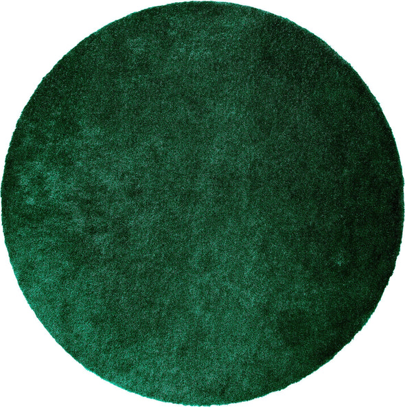 Covor rotund Dana foarte moale si pufos, verde intens 140 cm - LunaHome.ro