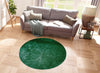 Covor rotund Dana foarte moale si pufos, verde intens 140 cm - LunaHome.ro