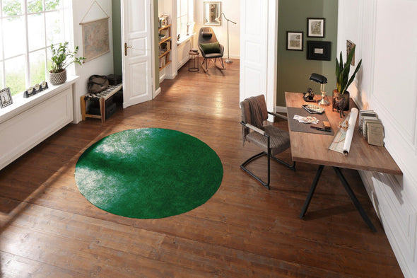 Covor rotund Dana foarte moale si pufos, verde intens 140 cm - LunaHome.ro