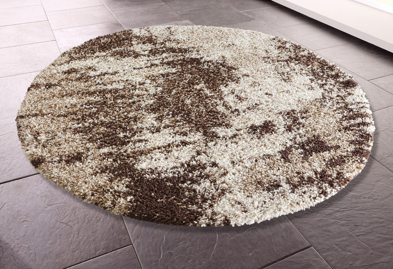 Covor rotund Hannes cu fire lungi, culoare bej, 140 cm - LunaHome.ro