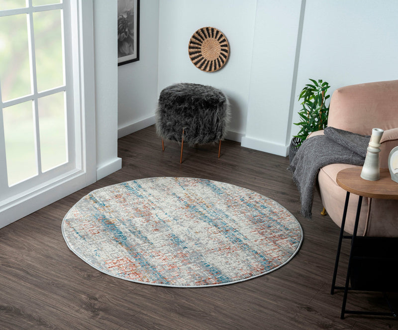 Covor rotund MyLook cu design modern, model 3D 120 cm diametru - LunaHome.ro