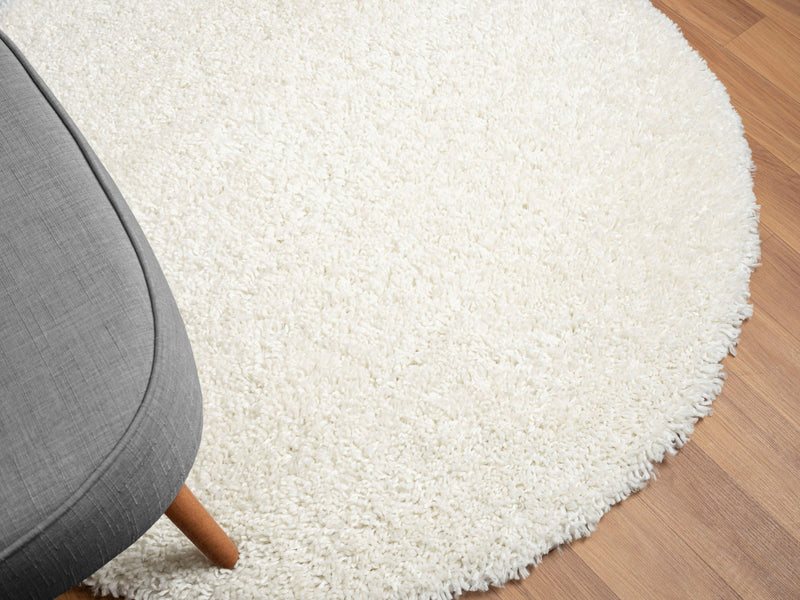 Covor rotund MyShaggy foarte moale si pufos crem 150 cm - LunaHome.ro