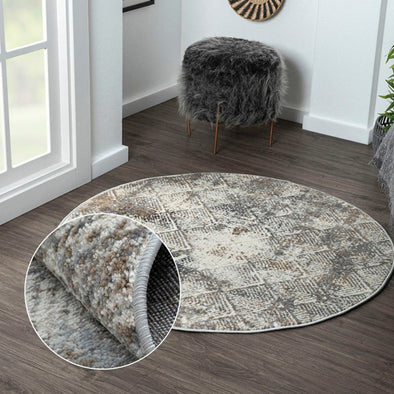 Covor rotund Myheart cu aspect vintage foarte moale 120 cm - LunaHome.ro