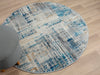 Covor rotund Niamh albastru cu fire scurte design modern 120 cm - LunaHome.ro