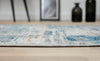 Covor rotund Niamh albastru cu fire scurte design modern 120 cm - LunaHome.ro