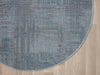 Covor rotund Niamh albastru cu fire scurte design modern 120 cm - LunaHome.ro