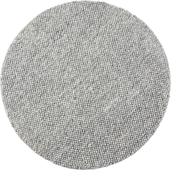 Covor rotund Wolly din lână gri lucrat manual 120 cm - LunaHome.ro