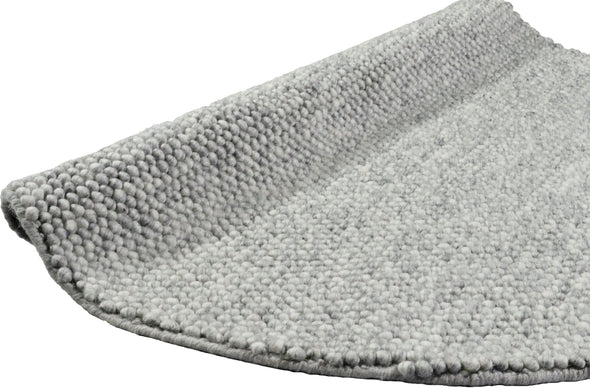 Covor rotund Wolly din lână gri lucrat manual 120 cm - LunaHome.ro