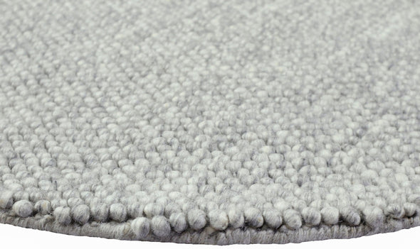 Covor rotund Wolly din lână gri lucrat manual 120 cm - LunaHome.ro