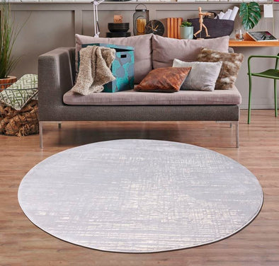 Covor rotund »Ariano« cu model vintage 3D,  modern, gri 140 cm - LunaHome.ro