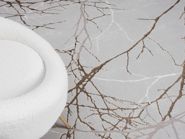 Covor rotund »Creation 50055« cu model 3D, elegant, gri 200 cm - LunaHome.ro