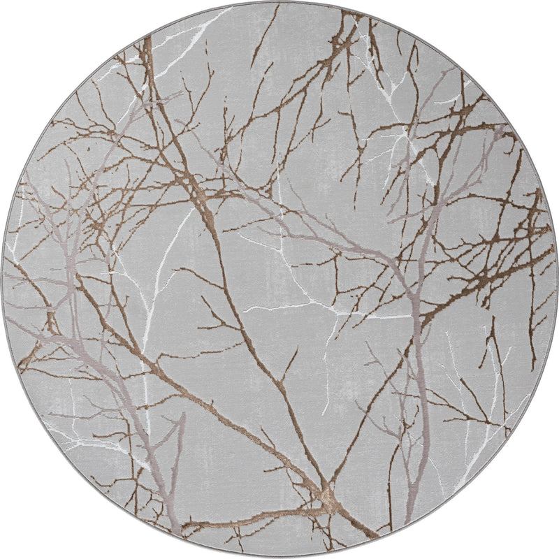 Covor rotund »Creation 50055« cu model 3D, elegant, gri 200 cm - LunaHome.ro