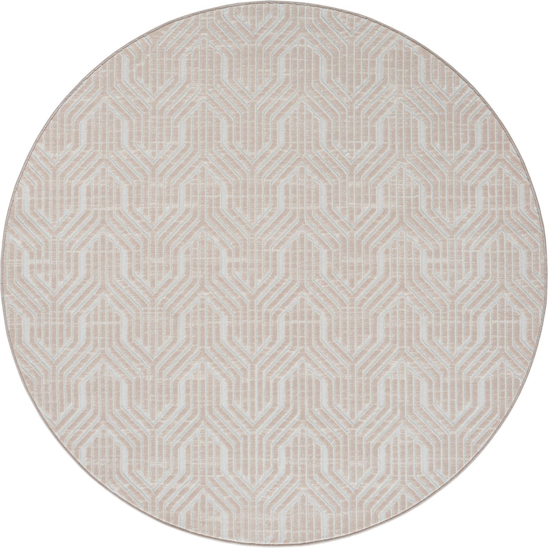 Covor rotund »Creation 50057« cu model 3D, elegant, crem 200 cm - LunaHome.ro