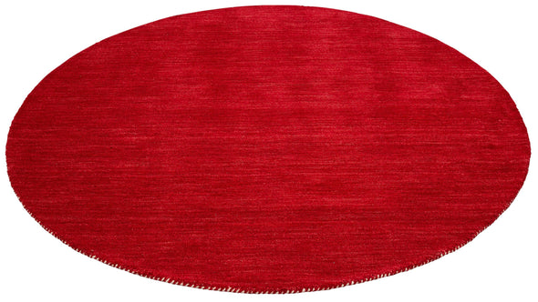 Covor rotund »Gabbeh uni« din lână pură roșu, 140 cm - LunaHome.ro