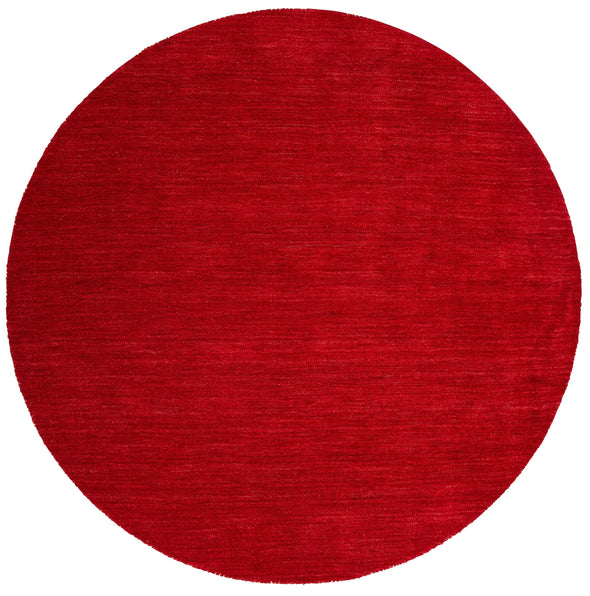 Covor rotund »Gabbeh uni« din lână pură roșu, 140 cm - LunaHome.ro