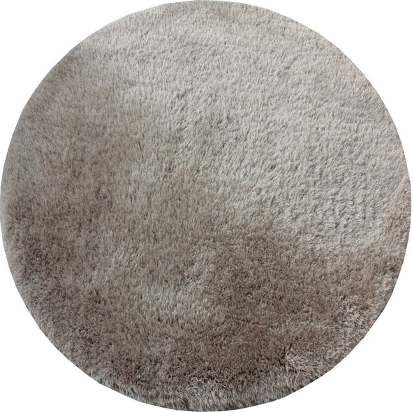 Covor rotund »Lagos« foarte moale si pufos culoare nisip 140 cm - LunaHome.ro