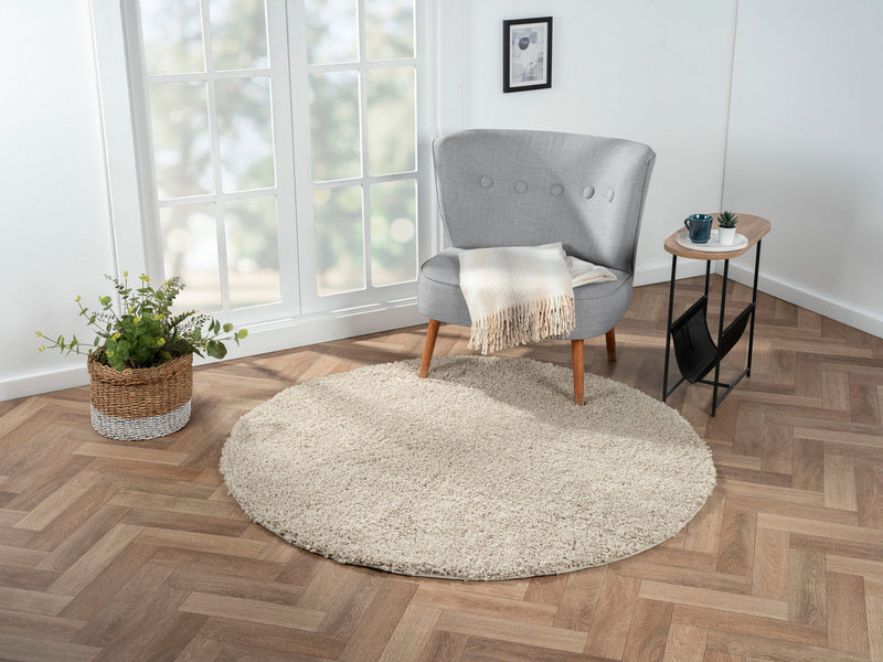 Covor rotund »My Shaggy« foarte pufos, bej 150 cm - LunaHome.ro