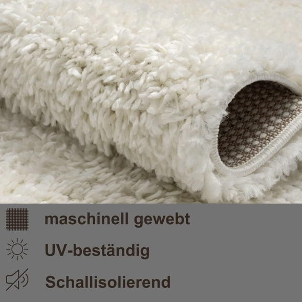 Covor rotund »My Shaggy« foarte pufos, crem 120 cm - LunaHome.ro