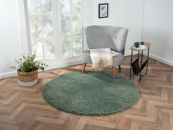 Covor rotund »My Shaggy« foarte pufos, verde, 150 cm diametru - LunaHome.ro