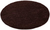 Covor rotund »Shaggy 30« maro cu fire lungi pufos 140 cm - LunaHome.ro