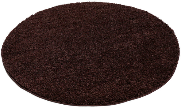 Covor rotund »Shaggy 30« maro cu fire lungi pufos 140 cm - LunaHome.ro