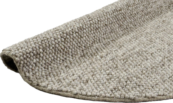 Covor rotund din lână Ainhoa model cu noduri bej 120 cm diametru - LunaHome.ro