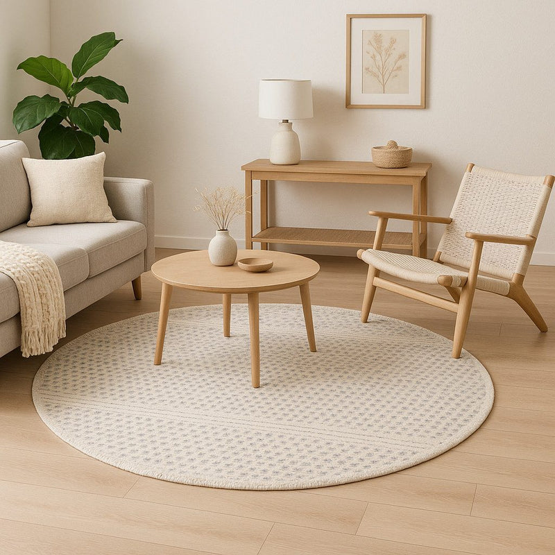 Covor rotund din lana Wooly Nature crem 200 cm - LunaHome.ro