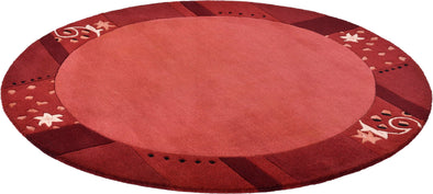 Covor rotund din lână »Royal Ganges« cu design modern, rosu 200 cm - LunaHome.ro