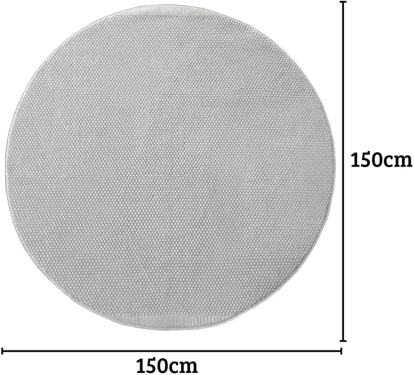 Covor rotund reversibil din lână Wolltraum tesut manual 200 cm - LunaHome.ro