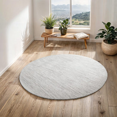 Covor rotund reversibil din lână Woolydream tesut manual 150 cm