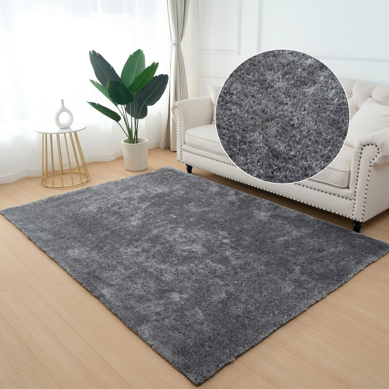 Covor shaggy DanaLight gros si pufos gri 200x290 cm - LunaHome.ro