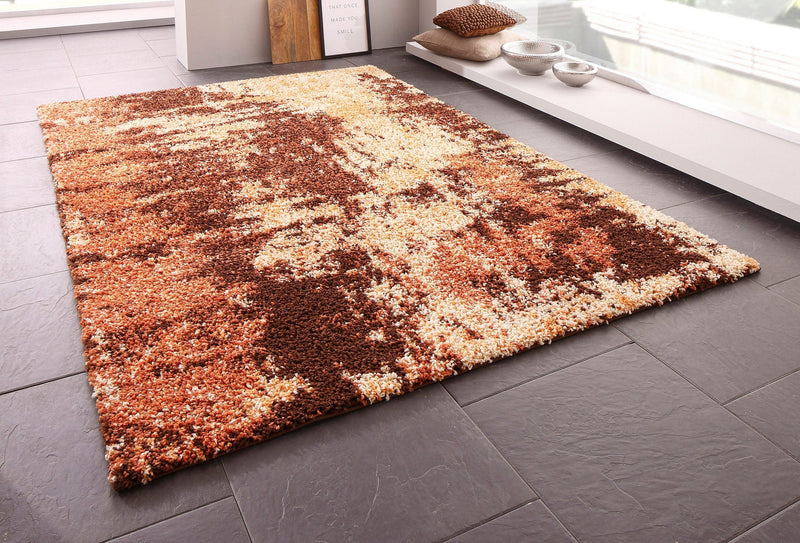Covor shaggy Hannes cu fire lungi, culoare terra, 200x200 cm - LunaHome.ro