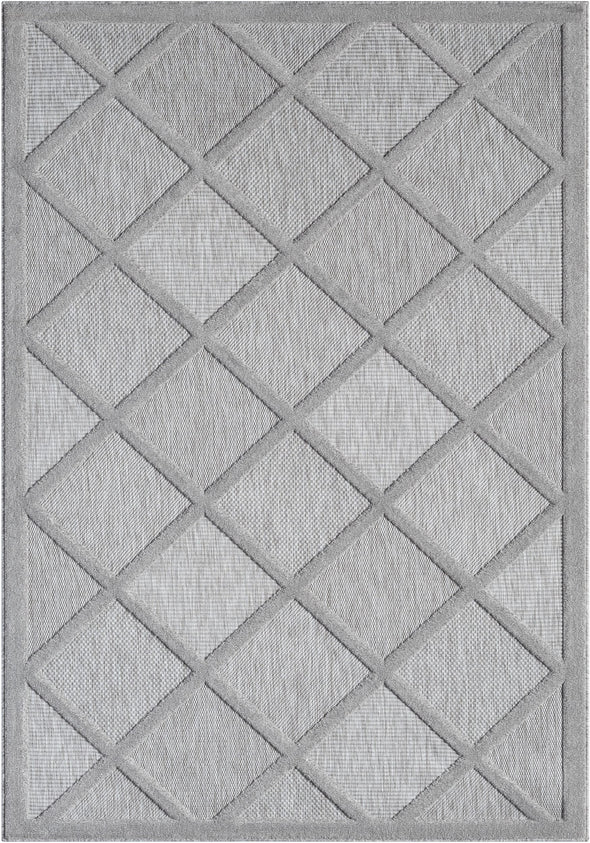 Covor traversa Amara gri cu model geometric 3D 80x150 cm