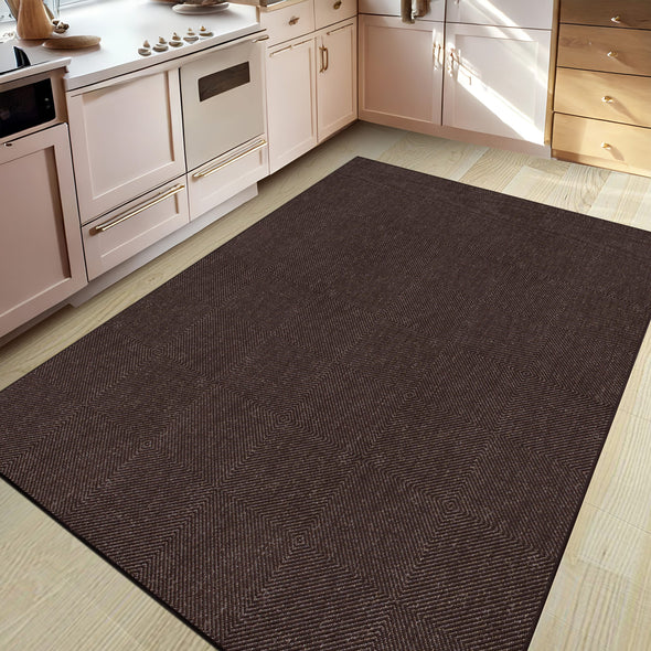 Covor traversa Anna potrivit si la exterior maro 60x110 cm - LunaHome.ro