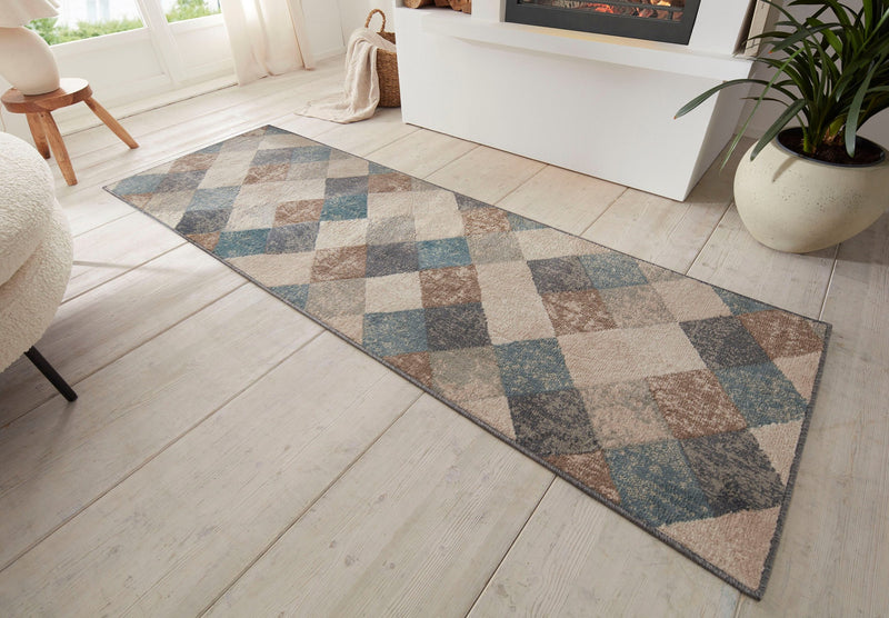 Covor traversa Bakke cu fire scurte model oriental crem 80x200 cm - LunaHome.ro