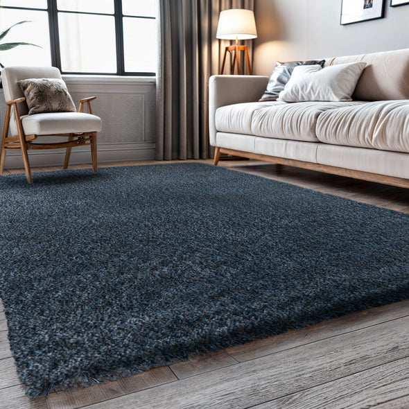 Covor traversa Banji albastru foarte moale și pufos 100x150 cm - LunaHome.ro