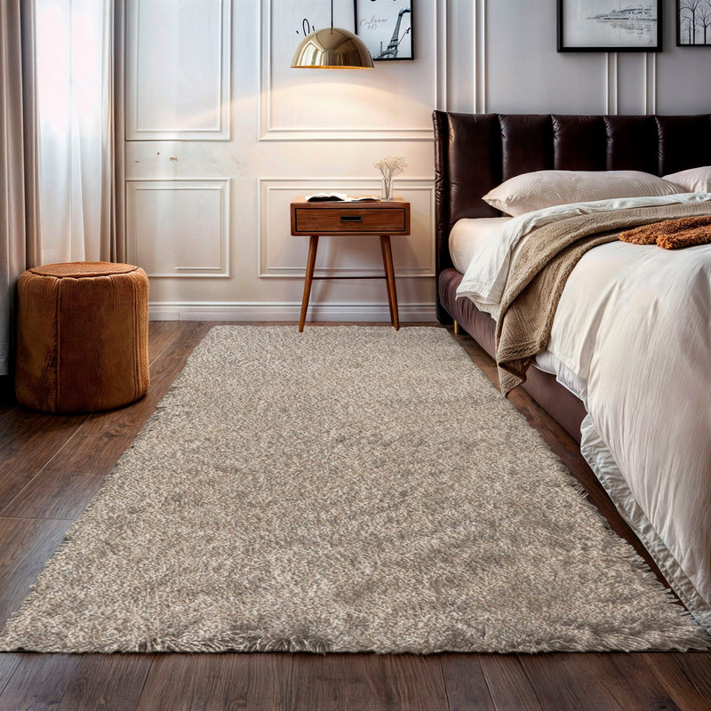Covor traversa Banji bej foarte moale și pufos 160x230 cm - LunaHome.ro