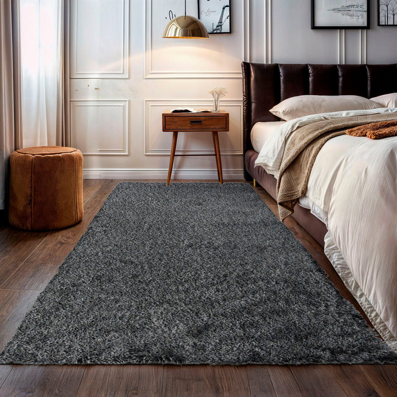 Covor traversa Banji  gri foarte moale și pufos 160x230 cm - LunaHome.ro