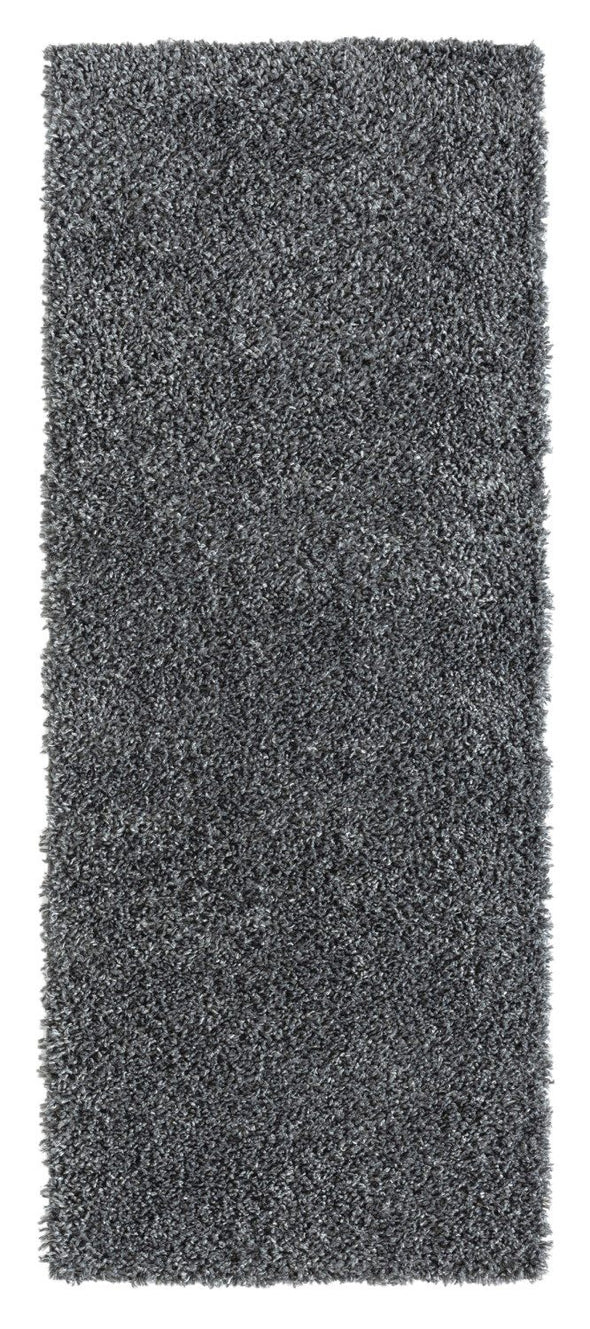 Covor traversa Banji  gri inchis foarte moale și pufos 80x200 cm