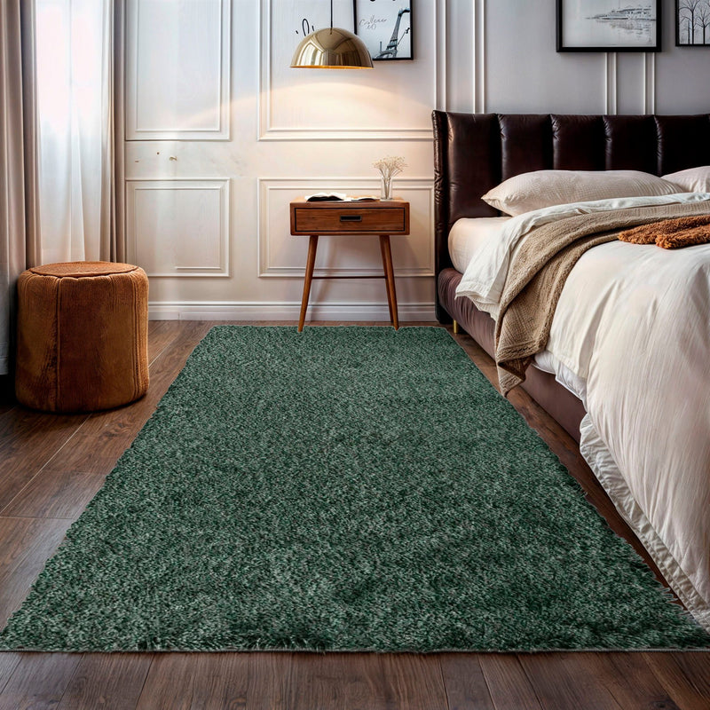 Covor traversă Banji verde moale și pufos 80x300 cm - LunaHome.ro