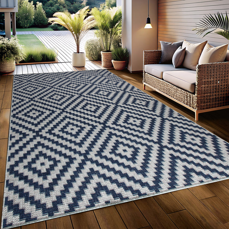 Covor Cordoba de interior si exterior albastru 120x170 cm - LunaHome.ro