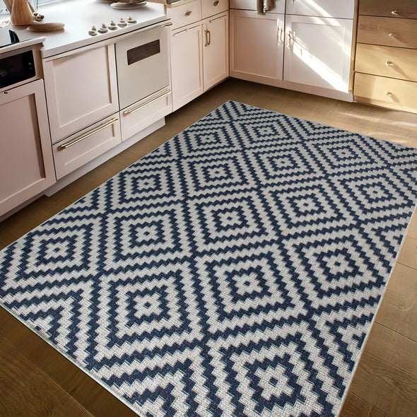Covor traversa Cordoba de interior si exterior albastru 80x150 cm