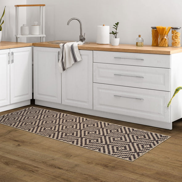 Covor traversa Cordoba de interior si exterior maro 67x230 cm - LunaHome.ro