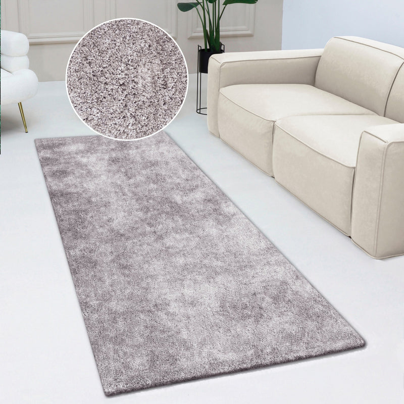 Covor traversa Dana foarte pufos si moale, gri 80x500 cm - LunaHome.ro
