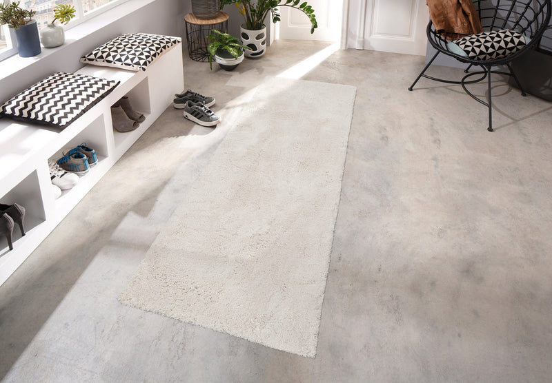 Covor traversă Desner alb foarte moale si pufos 80x250 cm - LunaHome.ro